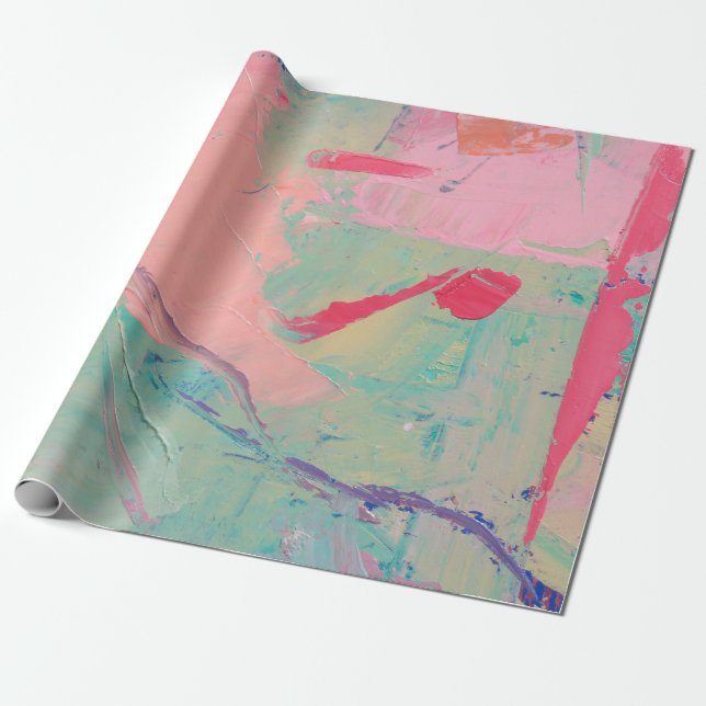 Multicolored oil paint texture. Abstract art backg Wrapping Paper (Unrolled)