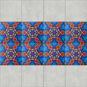 Multicolored oil painting kaleidoscope ceramic tile