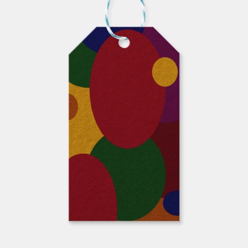 Multicolored Ovals  Circles on Gift Tag