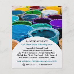 Multicolored Paint Buckets, Painter &amp; Decorator Flyer