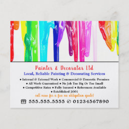 Multicolored Paint Drips, Painter &amp; Decorator Flyer