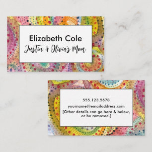 Multicolored Painted Watercolor Art Mommy Business Card