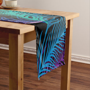 Multicolored Palm Leaves Short Table Runner
