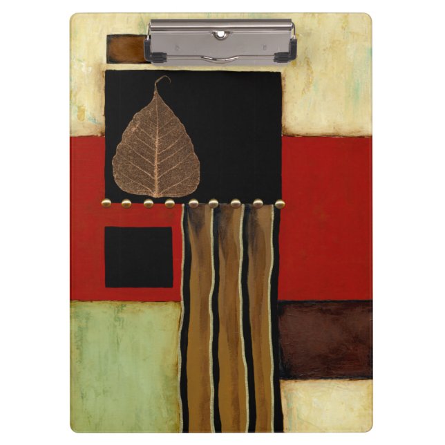 Multicolored Panel Painting with Brown Leaf Clipboard (Front)