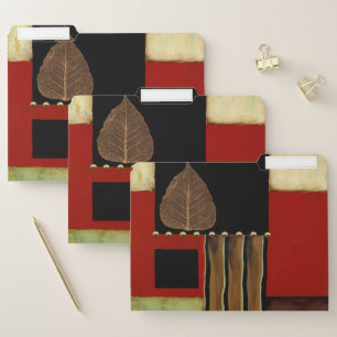 Multicolored Panel Painting with Brown Leaf File Folder