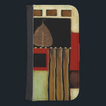 Multicolored Panel Painting with Brown Leaf Galaxy S4 Wallet Case<br><div class="desc">This multicolored panel painting by Jennifer Goldberger features a single brown leaf. The autumnal color palatte matches well with the single leaf. If you love autumn,  leaves,  or just great art this is the print for you. Order yours now!</div>