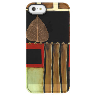 Multicolored Panel Painting with Brown Leaf Permafrost iPhone SE/5/5s Case