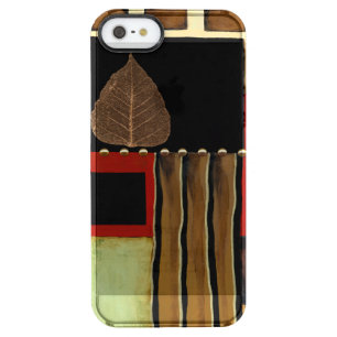 Multicolored Panel Painting with Brown Leaf Clear iPhone SE/5/5s Case