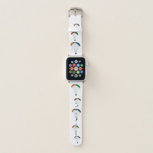 Multicolored Paragliders Flying Sports Theme Apple Watch Band