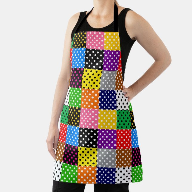 Multicolored Patchwork Quilt Polka Dots  Apron (Creator Uploaded)