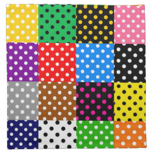 Multicolored Patchwork Quilt Polka Dots Cloth Napkin