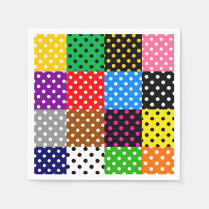 Multicolored Patchwork Quilt Polka Dots Napkins