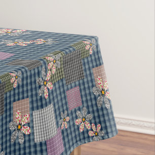 Multicolored patchwork rustic retro pattern tablecloth