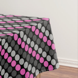 Multicolored pattern Retro Sixties Polka Dots Grey Tablecloth