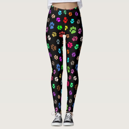 Multicolored paws leggings