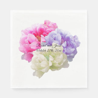 Multicolored Peony Paper Napkins