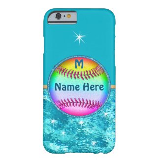 Multicolored PERSONALIZED Softball iPhone 6 Case