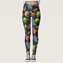 Multicolored Pickleballs Leggings Multicolored Pickleballs Leggings