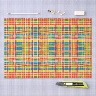 Multicolored Plaid Abstract Pattern Tissue Paper