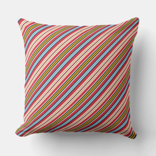 Multicolored Plaid Cross Stripes Pattern  Throw Pillow