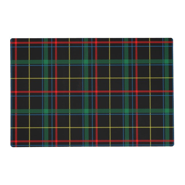 multicolored plaid pattern design placemat (Back)