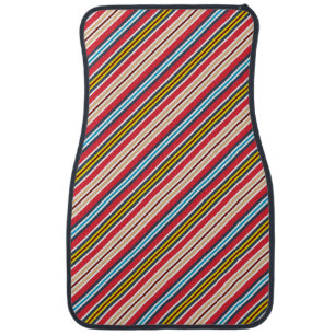 Multicolored Plaid Stripes Pattern-57666 Car Floor Mat
