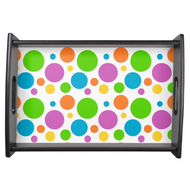 Multicolored Polka Dot Pattern Serving Tray (Front)