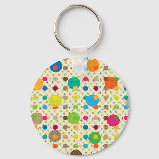 Multicolored Polka Dots Keychain (Front)
