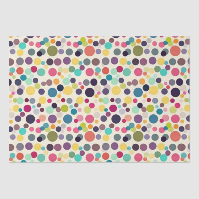Multicolored Polka Dots Tissue Paper (Front)