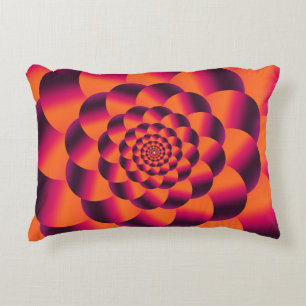Multicolored psychedelic background, funky vortex accent pillow