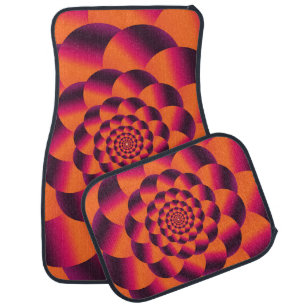 Multicolored psychedelic background, funky vortex  car floor mat