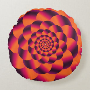 Multicolored psychedelic background, funky vortex round pillow