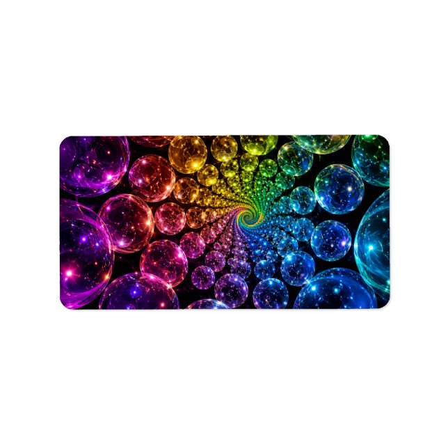 Multicolored psychedelic Fibonacci spiral Label (Front)