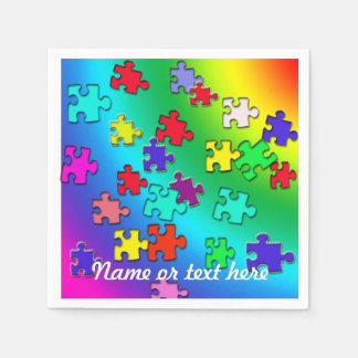 Multicolored puzzles napkins