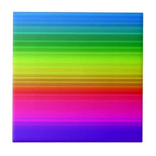 Multicolored rainbow ceramic tile