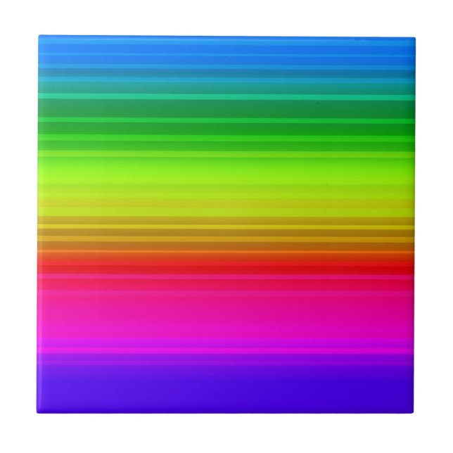 Multicolored, rainbow ceramic tile (Front)