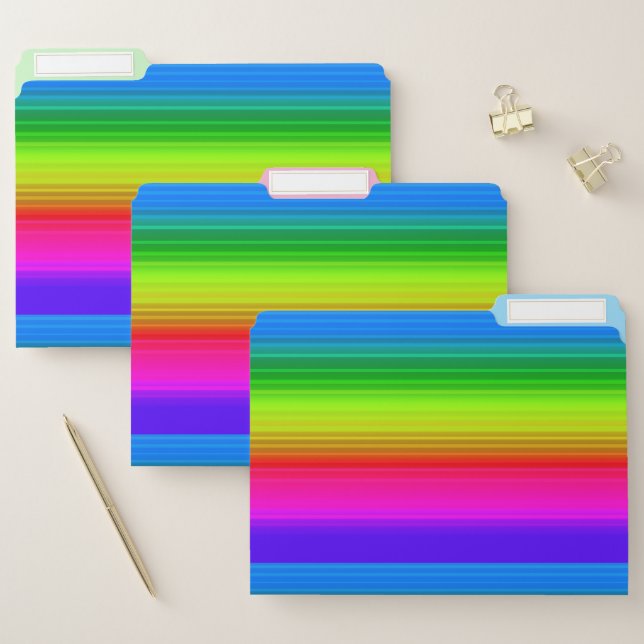 Multicolored, rainbow file folder (Set)