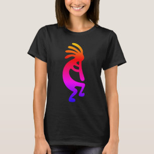 Multicolored Rainbow Ombre Kokopelli T-Shirt