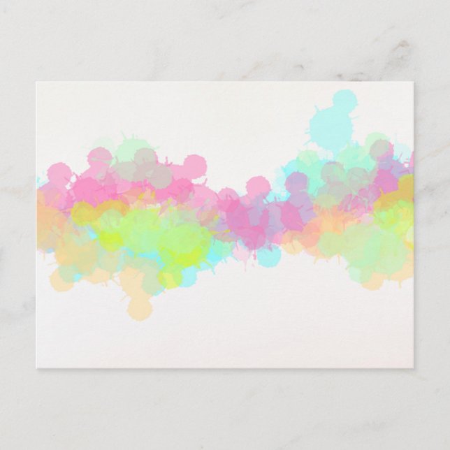 Multicolored Rainbow Watercolor Abstract Design Postcard (Front)