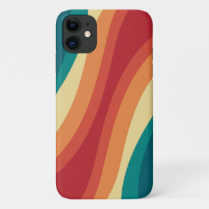 Multicolored retro style waves design iPhone 11 case