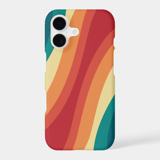 Multicolored retro style waves design iphone case (Back)