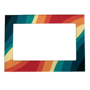 Multicolored retro style waves design magnetic frame