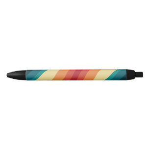 Multicolored retro style waves design pen