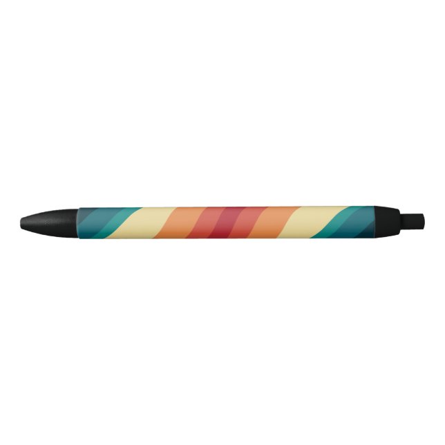Multicolored retro style waves design pen (Front)