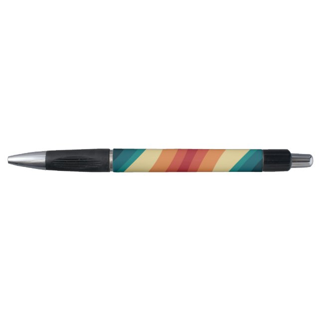 Multicolored retro style waves design pen (Front)