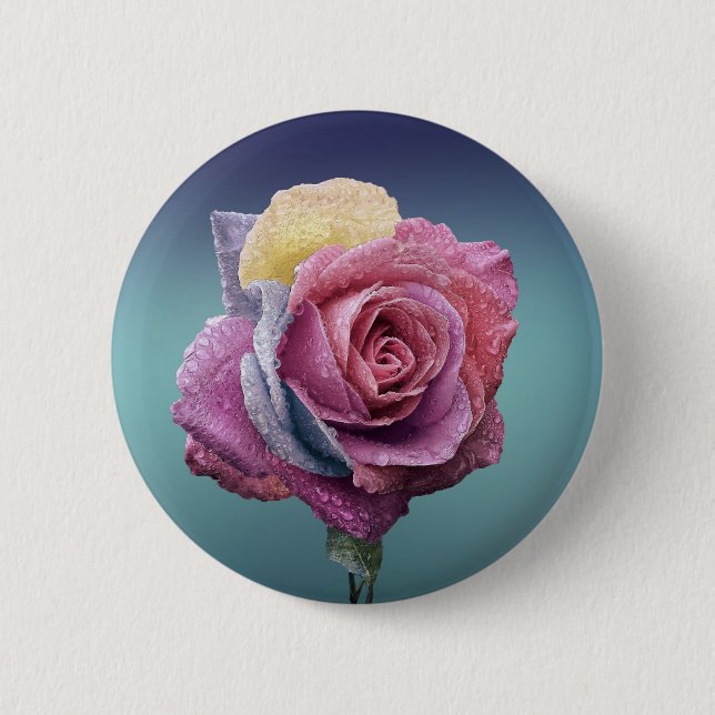 Multicolored Rose Button (Front)