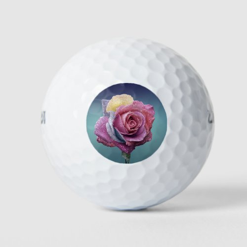 Multicolored Rose Golf Balls