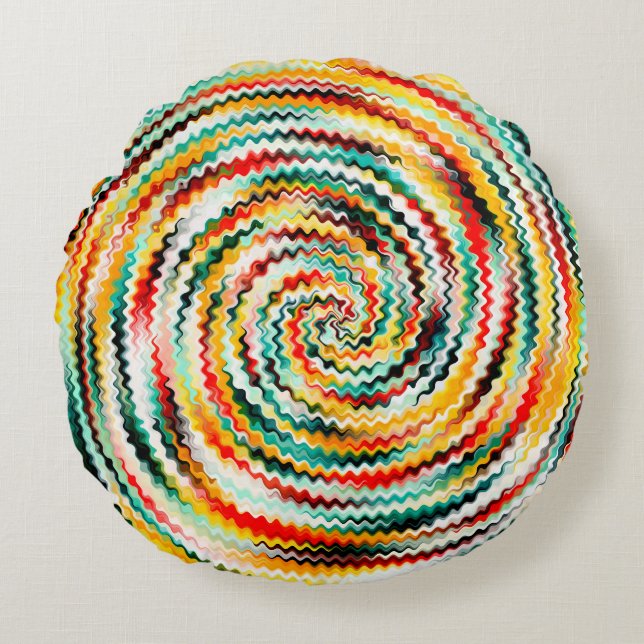 Multicolored Round Pillow (Front)
