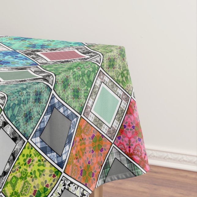 Multicolored , rustic , patchwork , patches   tablecloth (In Situ)