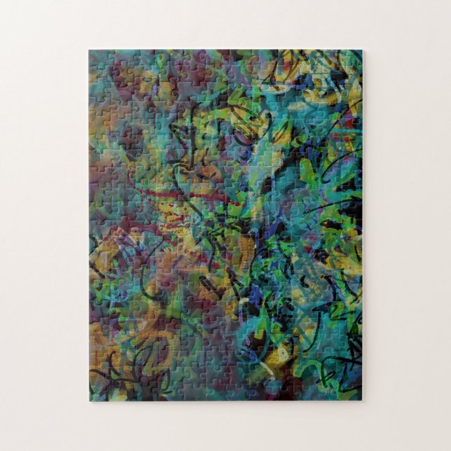 Multicolored Scribbled Abstract Art Jigsaw Puzzle (Vertical)